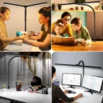 LED Desk Lamp Double/Single Head Architect Desk Lamps Office Eye-Caring Desk Light Stepless Dimmable Adjustable Gooseneck Lamp - Image 6