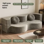 French Fabric Folding Living Room Sofas Small Apartment Compression Sofas Designer Creative Sofas for Living Room Lazy Sofa Bed - Image 12