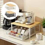 Kitchen Storage Rack Standing Shelf with Drawer for Fruits Vegetables Microwave Oven Pots Dishes Spices Organizer Home Apartment