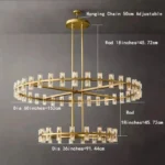 Postmodern LED pendant lamp in black stainless steel with glass shades, top and bottom light, luster for home decoration - Image 17