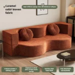 French Fabric Folding Living Room Sofas Small Apartment Compression Sofas Designer Creative Sofas for Living Room Lazy Sofa Bed - Image 22