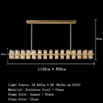 Postmodern LED pendant lamp in black stainless steel with glass shades, top and bottom light, luster for home decoration - Image 16