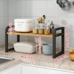 Kitchen Layered Shelves Countertop Cabinets Telescopic Storage Rack Pot Rack Table Top Kitchen Utensils Seasoning Shelf - Image 5